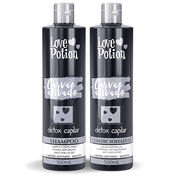Love Potion, Carvão Ativado, Deep Cleasing Shampoo For Hair, 500ml