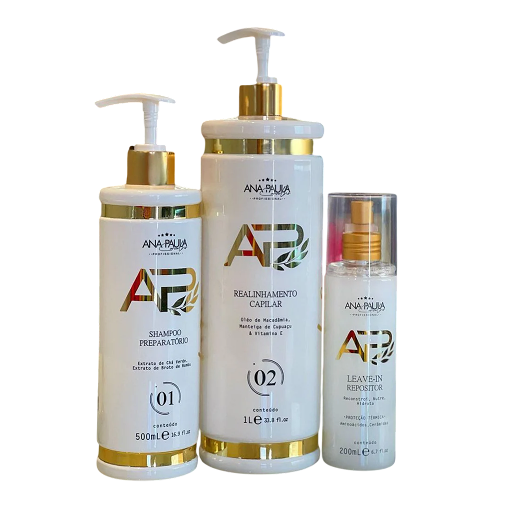 Ana Paula Carvalho, Smooth Lick Kit, 1L + 500ml + Leave-in Thermal Protector