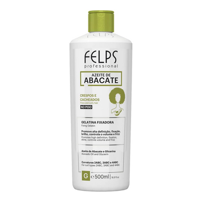 FELPS ,Cachos Azeite de Abacate Gelatina Fixadora Restoring Conditioner For Hair, 500g