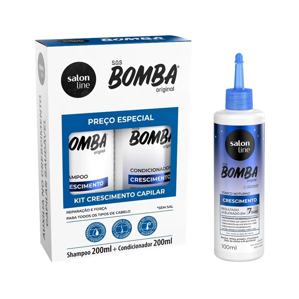 Salon Line - shampoo and conditioner kit + SOS Growth Bomb night tonic