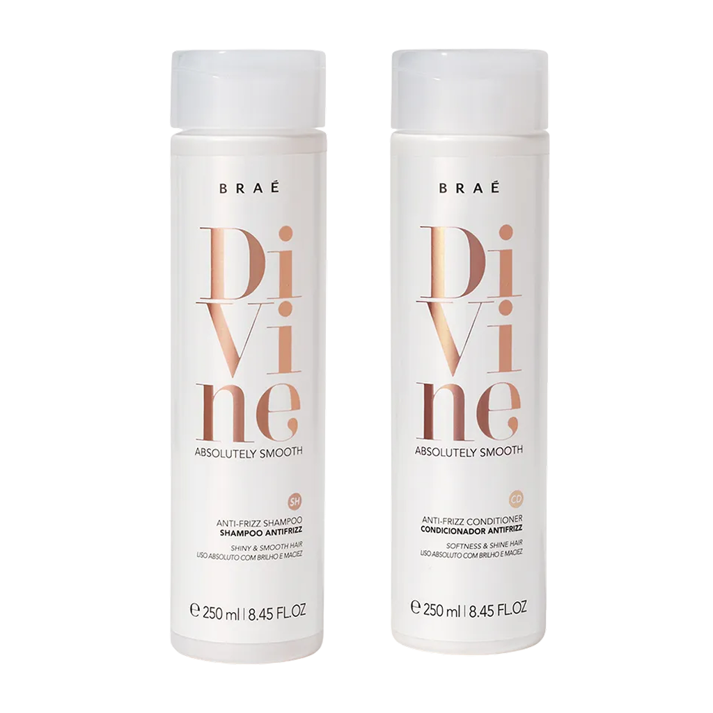 Kit Braée Divine Anti Frizz Shampoo Conditioner Absolute Smooth &amp; Shine 2x1 250ml/2x8.45 fl.oz