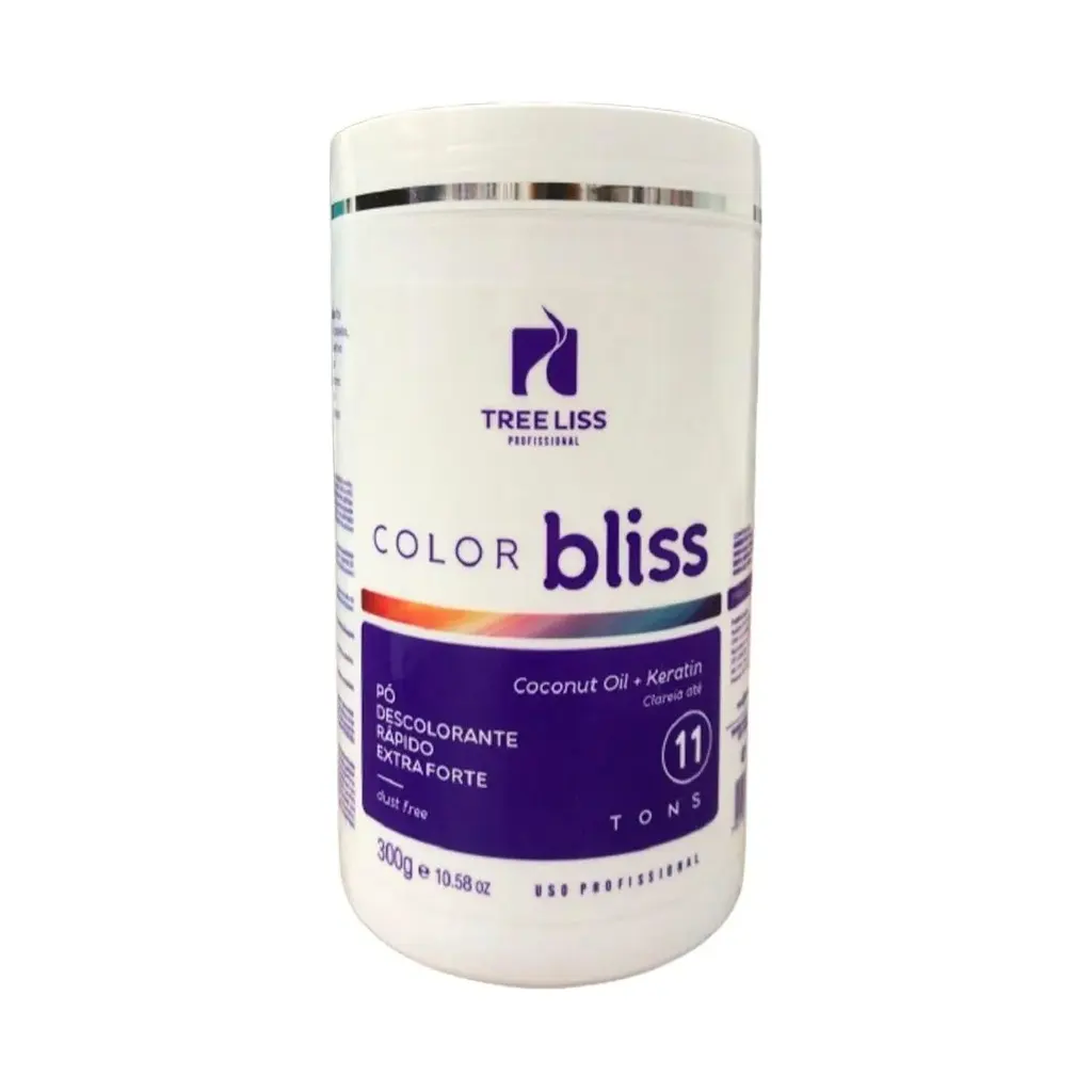 Tree Liss, Color Bliss Po Descolorante Azul Rapido Extra Forte Coconut Oil + Keratin, Hair Dye For Hair, 500g