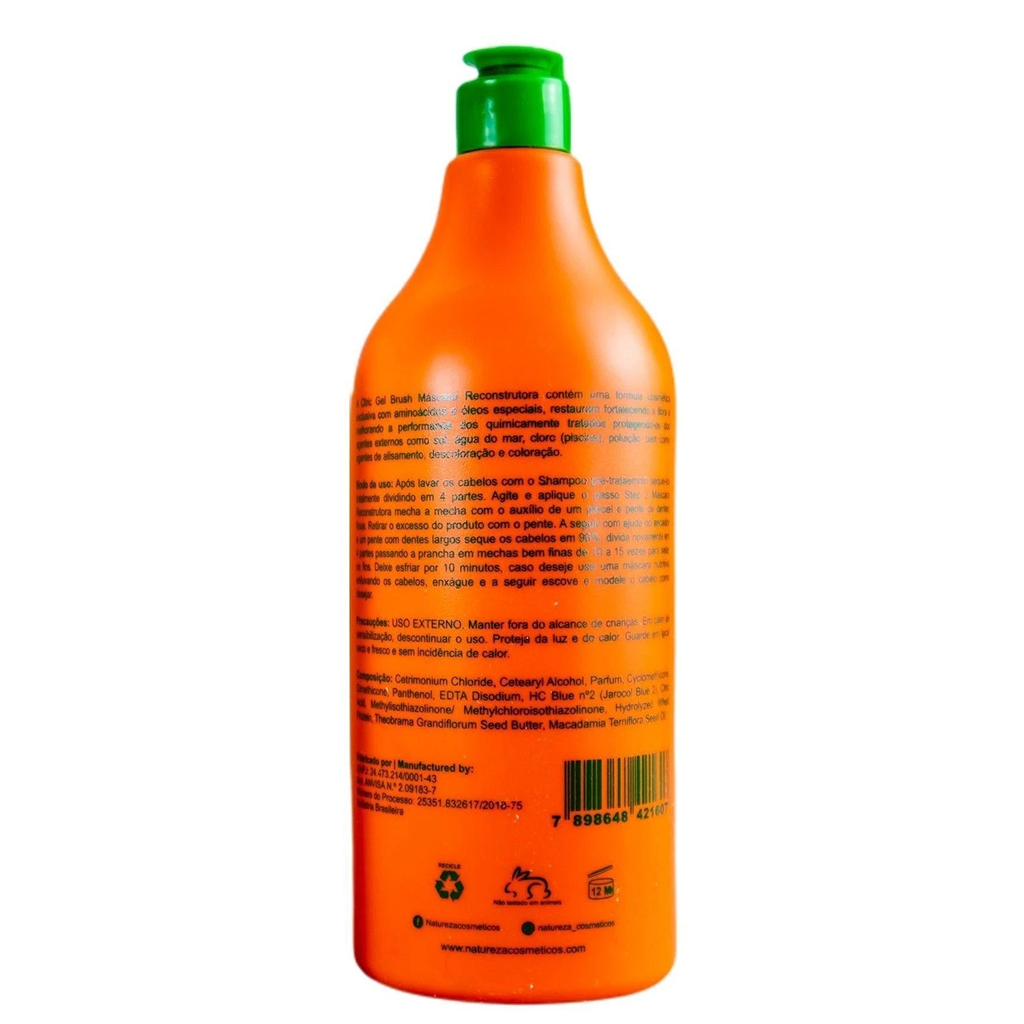 Natureza Cosmeticos, Citric Gel Brush 2 , Hair Mask For Hair, 1L