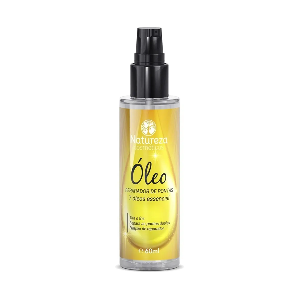 Natureza Cosmeticos, Reparador de pontas 7 Oleos Essencial, Finishing Oil For Hair, 60ml