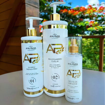 Ana Paula Carvalho, Smooth Lick Kit, 1L + 500ml + Leave-in Thermal Protector