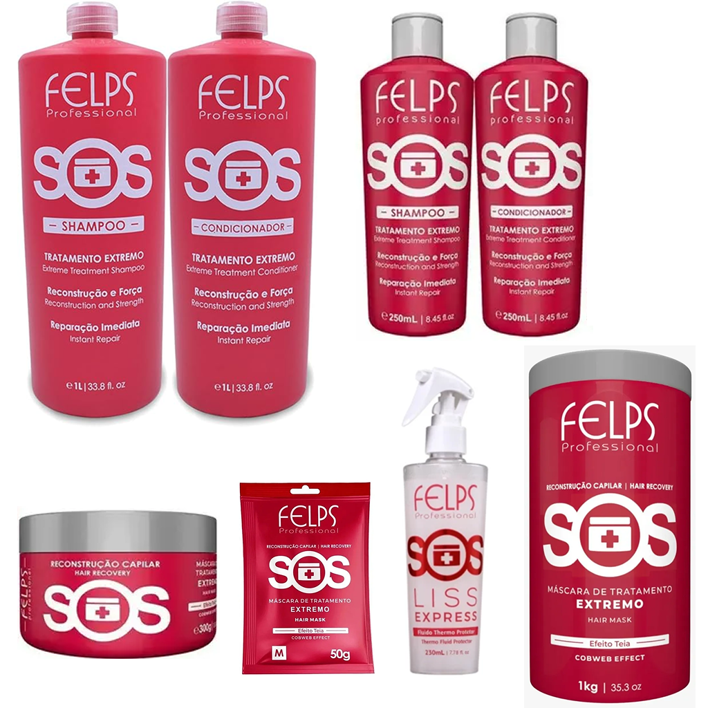 Felps  Kit SOS Tratamento Extremo  2x250ml 8.4 oz + 300g 10.5 oz