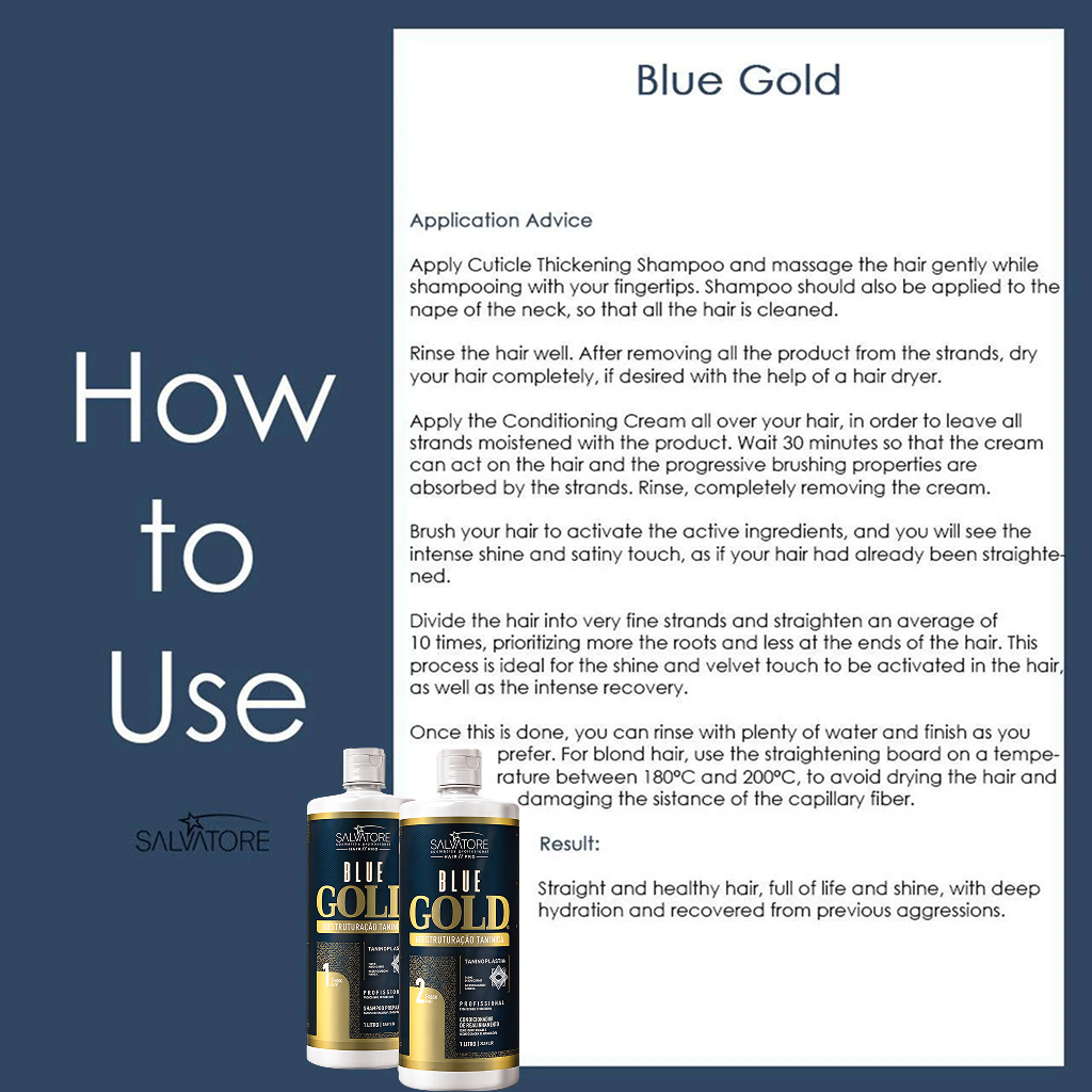 Salvatore, Kit Blue Gold Keratin, 2x 1L / 2x33.8fl.oz