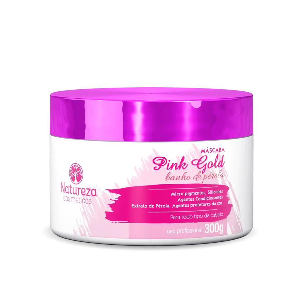 Natureza Cosmeticos, Pink Gold, Hair Mask For Hair, 300g