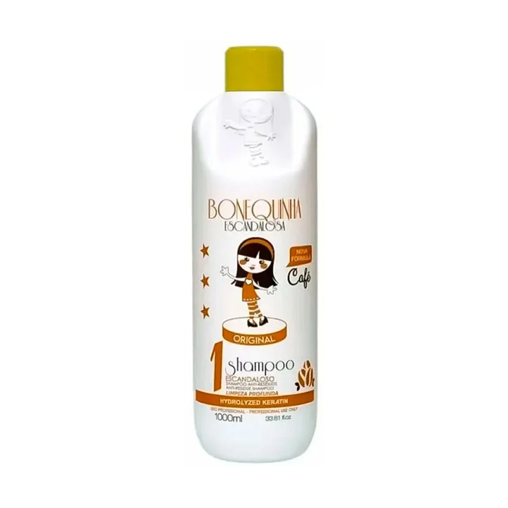 Bonequinha Escandalosa, Escova Inteligente de Café, Deep Cleansing Shampoo For Hair 1, 1L