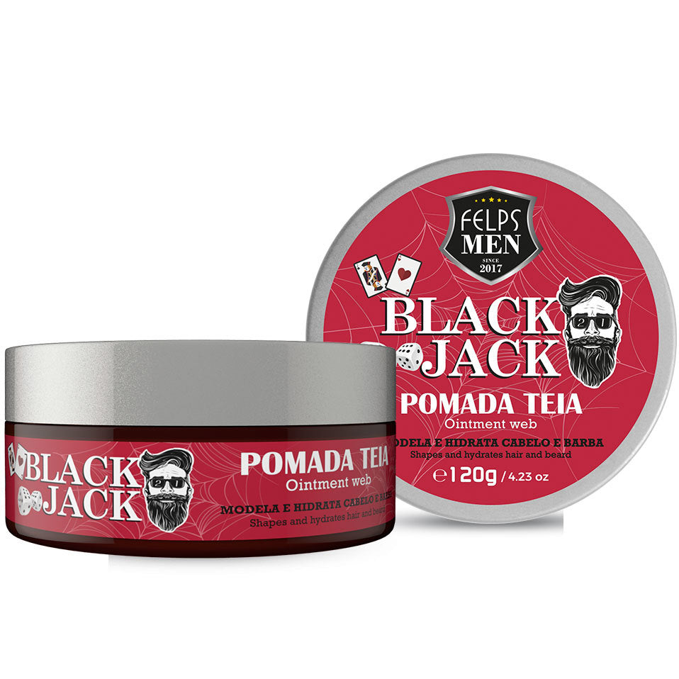 Felps  Black Jack Pomada Modeladora Efeito Teia Finishing Oil For Hair 120g 4.2oz