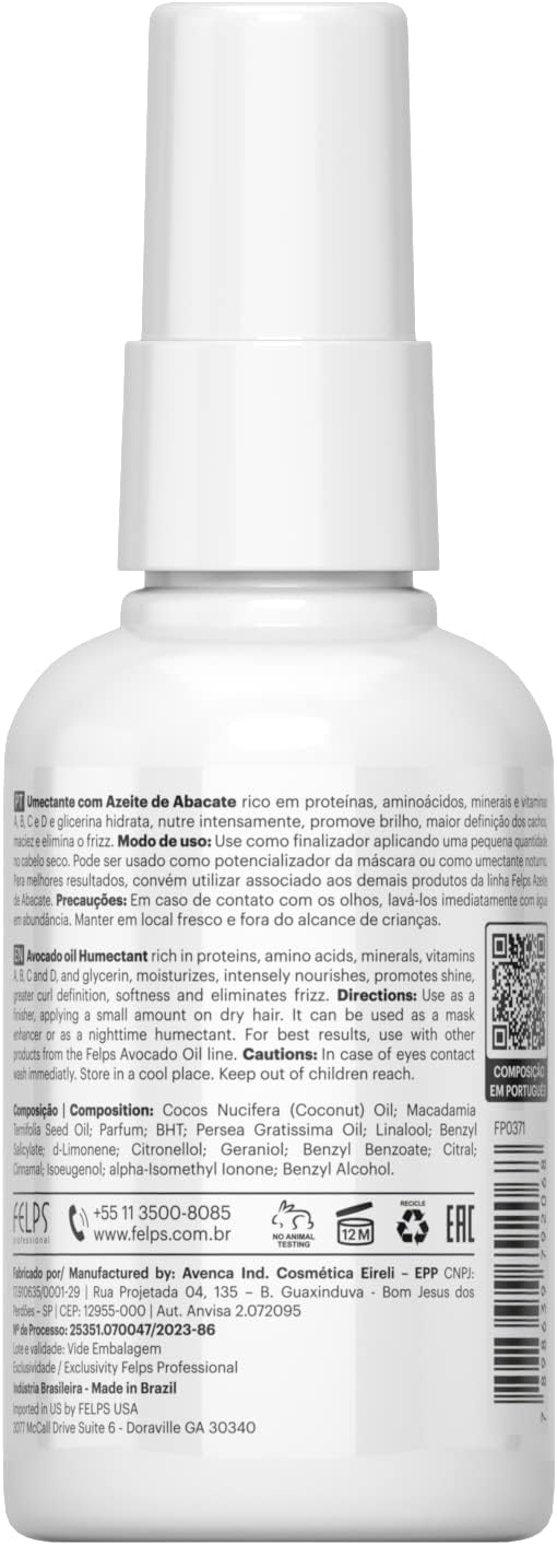 Felps, Cachos Azeite de Abacate, Finishing Oil For Hair, 50ml