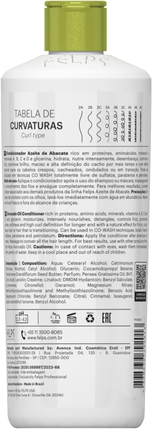 Felps, Cachos Azeite de Abacate, Restoring Conditioner For Hair, 500ml
