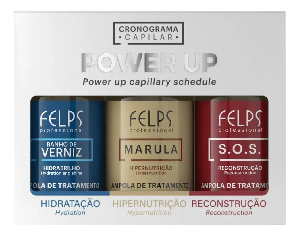Felps cronograma capilar ampolas power up 3x15ml