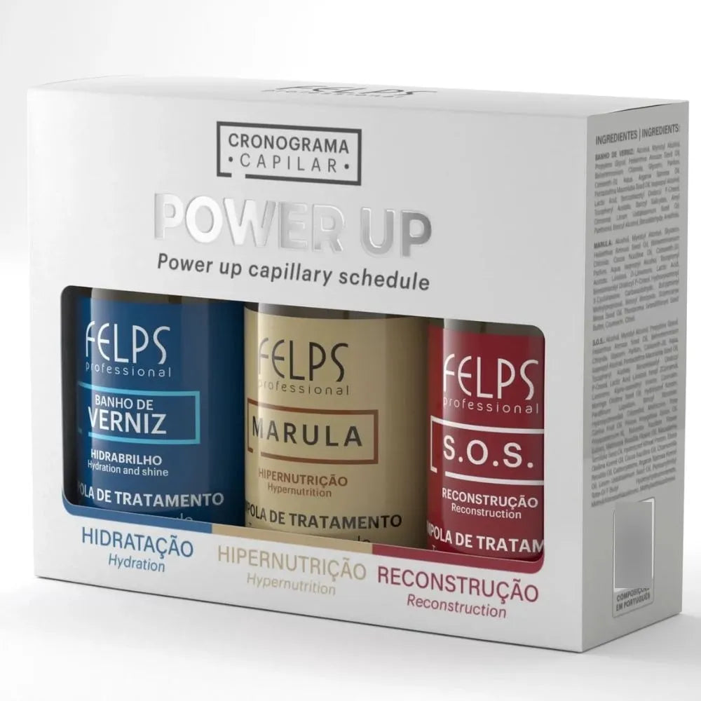 Felps cronograma capilar ampolas power up 3x15ml