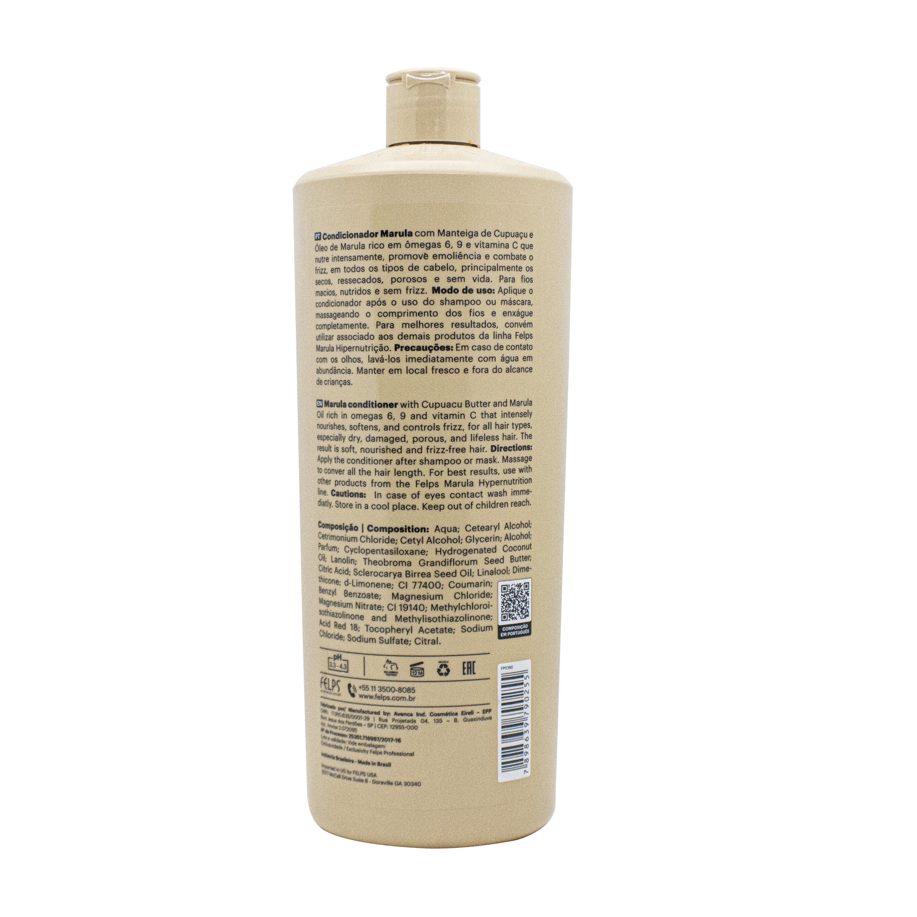 Felps Marula Hipernutricao, Restoring Conditioner For Hair 1L - BUY BRAZIL STORE