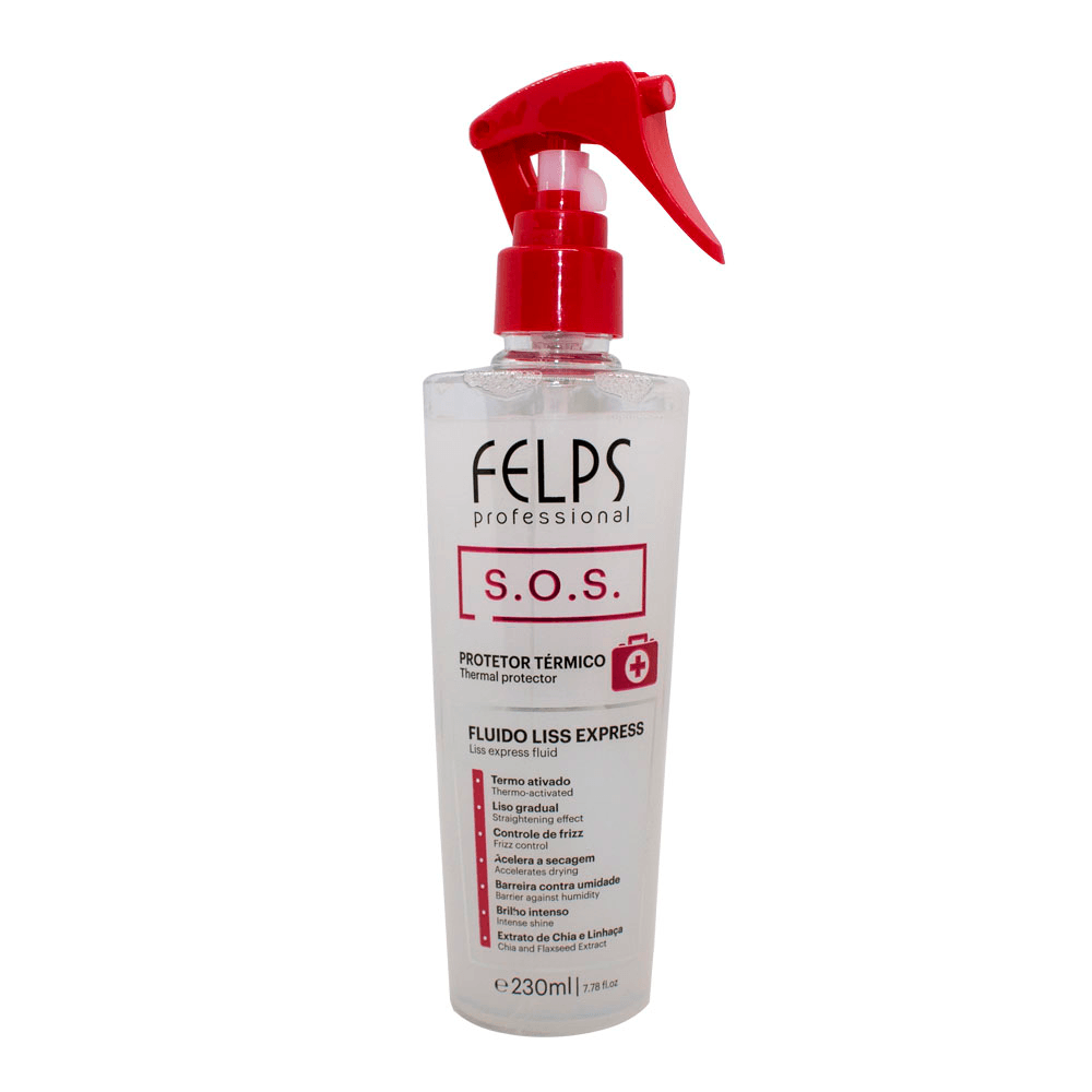 Felps, Sos Liss Express Fluido Protetor, Finishing Oil For Hair, 230ml - BUY BRAZIL STORE-Sensorial experience