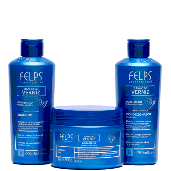 Felps Varnish Bath Kit 2x250ml 8.45 oz + 300g 10.5 oz - BUY BRAZIL STORE-felps hair products
