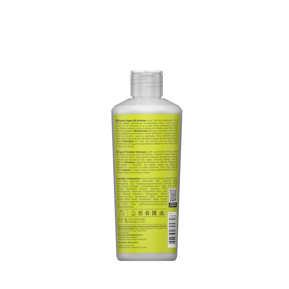 Felps, Vegan Oil Kalahari, Shampooing nettoyant en profondeur pour cheveux, 300 ml