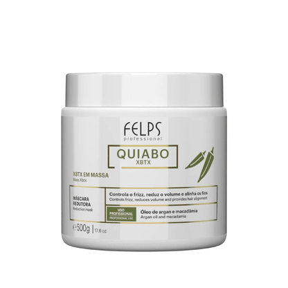 Felps, XBTX Quiabo Argan e Macadamia Okra em Massa, Hair Mask For Hair, 500g - BUY BRAZIL STORE