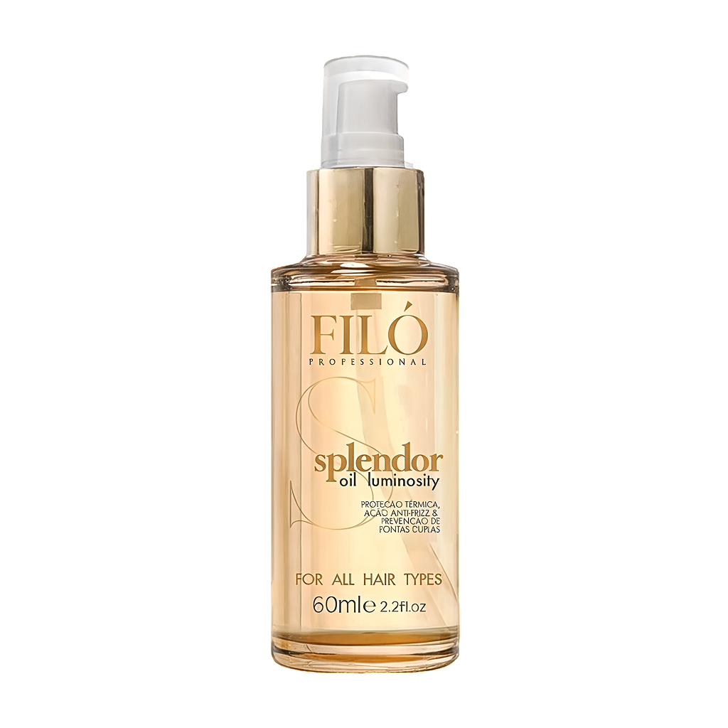 Filo Professional Splendor Oil Luminosity 60ml óleo finalizador dourado para brilho capilar