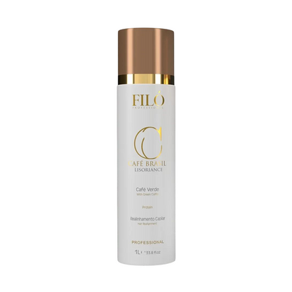 Filo Profissional Café Brasil Realinhamento Capilar 1L condicionador restaurador branco para cabelo