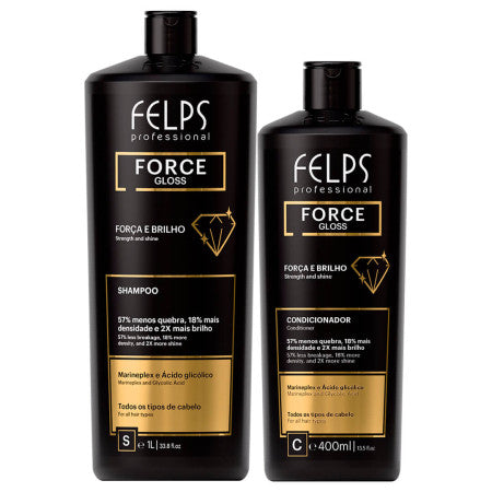 Force Gloss Strength &amp; Shine Kit Shampoo 1L + Conditioner 400mL