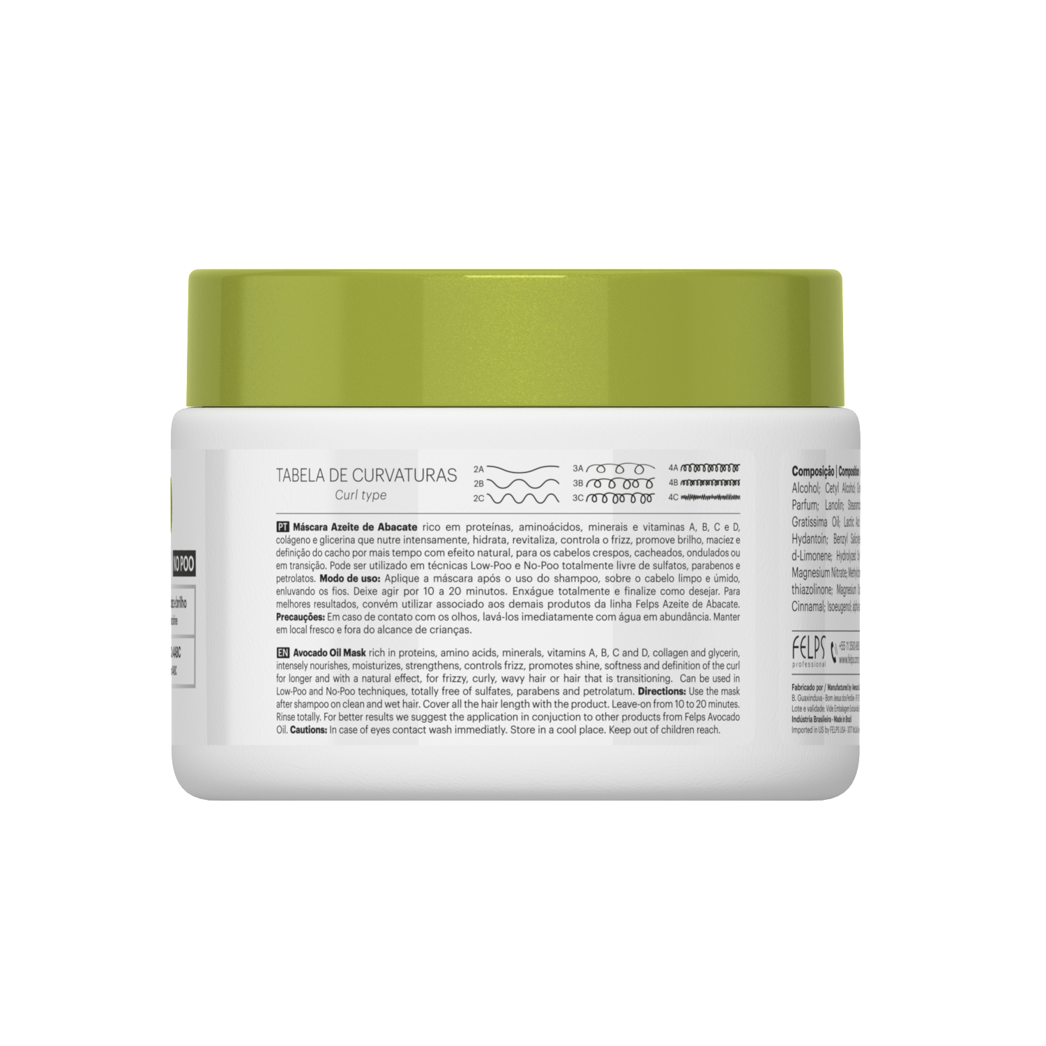 Felps, Cachos Azeite de Abacate, Hair Mask For Hair, 300gr