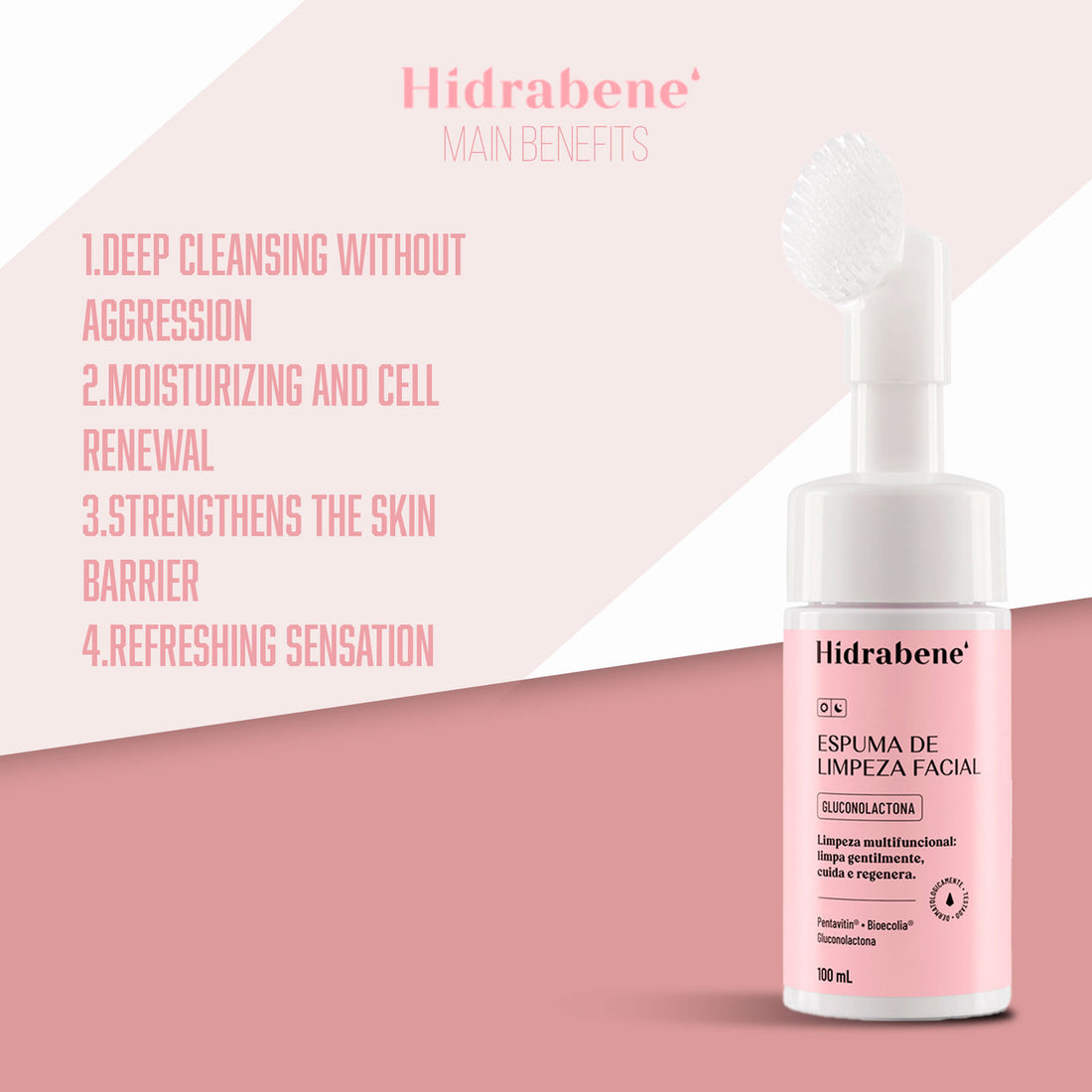 Hidrabene Foaming Facial Cleanser - Gluconolactone 100ml/3.38fl.oz
