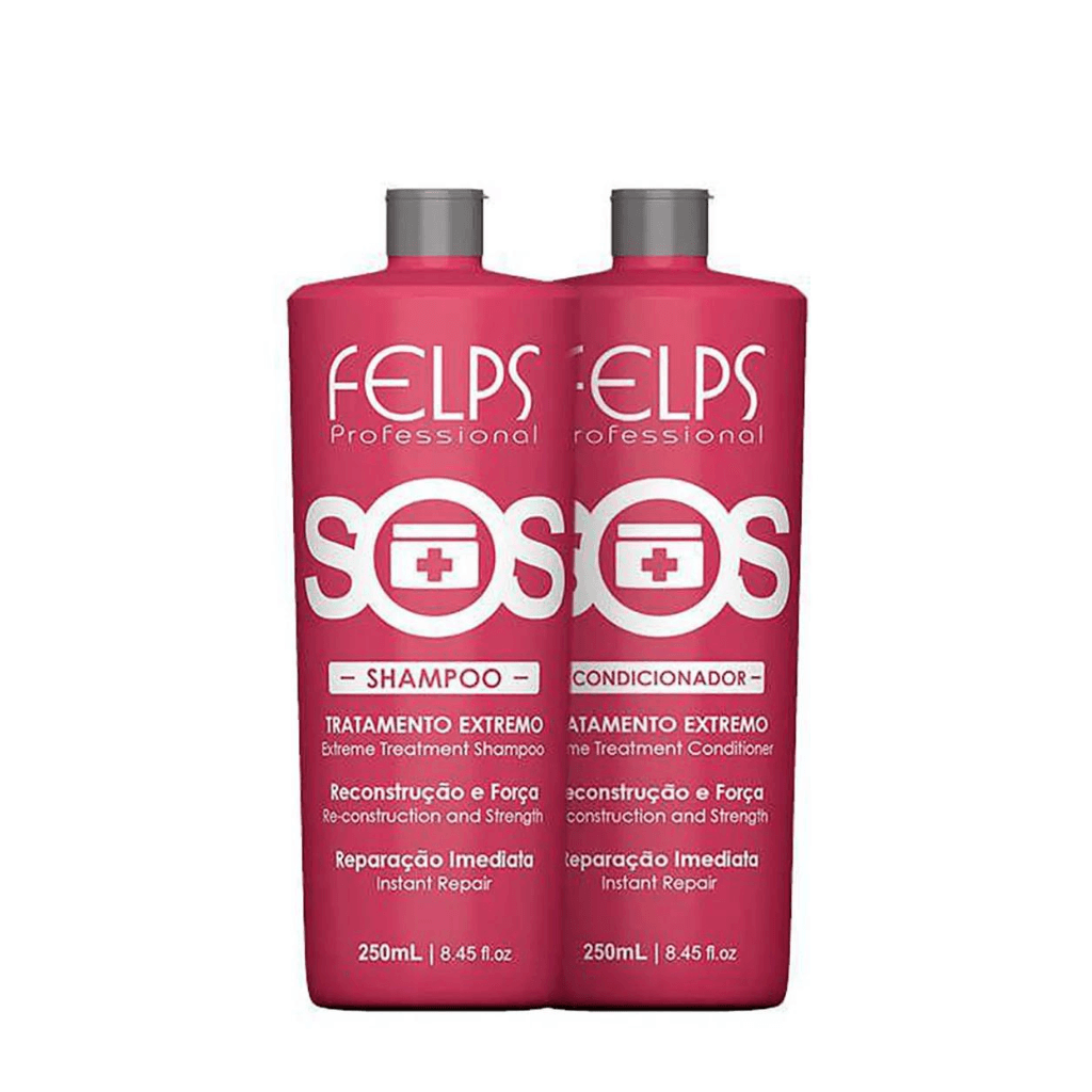 Kit Duo Home Care SOS Reconstrução Felps Professional 2x250mL 8.4 oz fl - BUY BRAZIL STORE