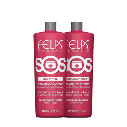 Kit Duo Home Care SOS Reconstrução Felps Professional 2x250mL 8.4 oz fl - BUY BRAZIL STORE