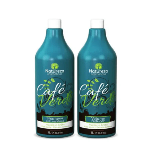 Natureza Cosmeticos  Kit Escova de Cafe Verde Smoothing Protein, 2x 1L | 33.8 oz