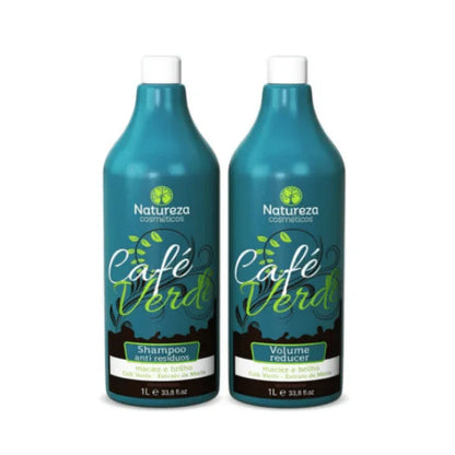 Natureza Cosmeticos  Kit Escova de Cafe Verde Smoothing Protein  2x 1L | 33.8 oz