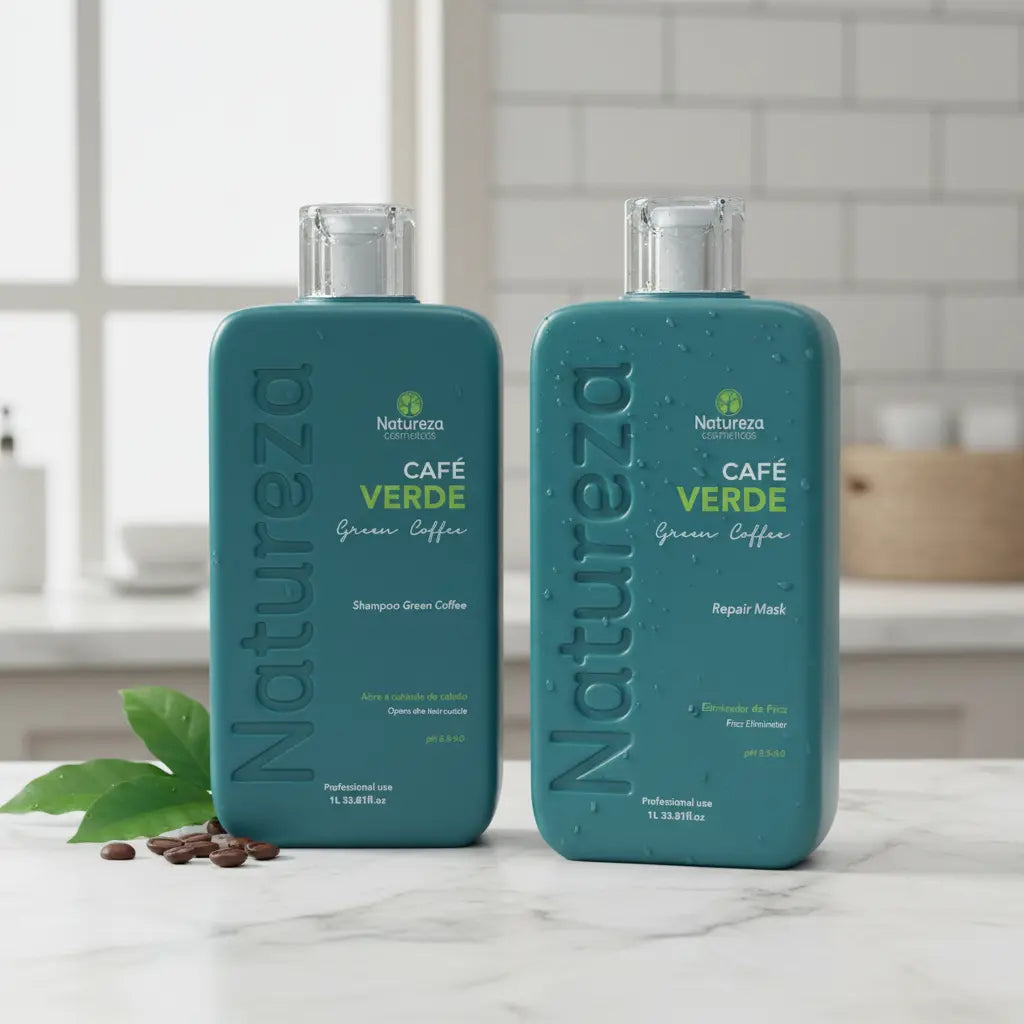 Natureza Cosmeticos  Kit Escova de Cafe Verde Smoothing Protein  2x 1L | 33.8 oz