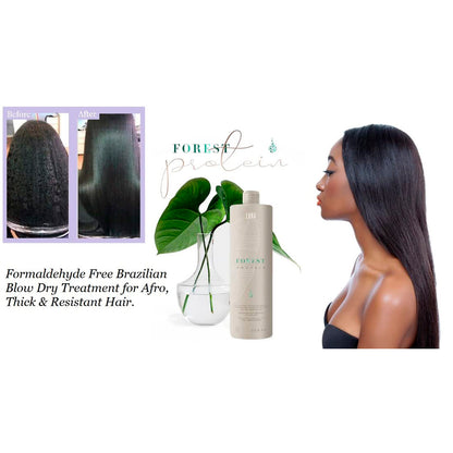 Lana Brésiliens | Traitement capillaire lissant aux protéines forestières pour cheveux afro | Cheveux lisses intenses et brillants | 1000 ml / 33,8 fl.oz.