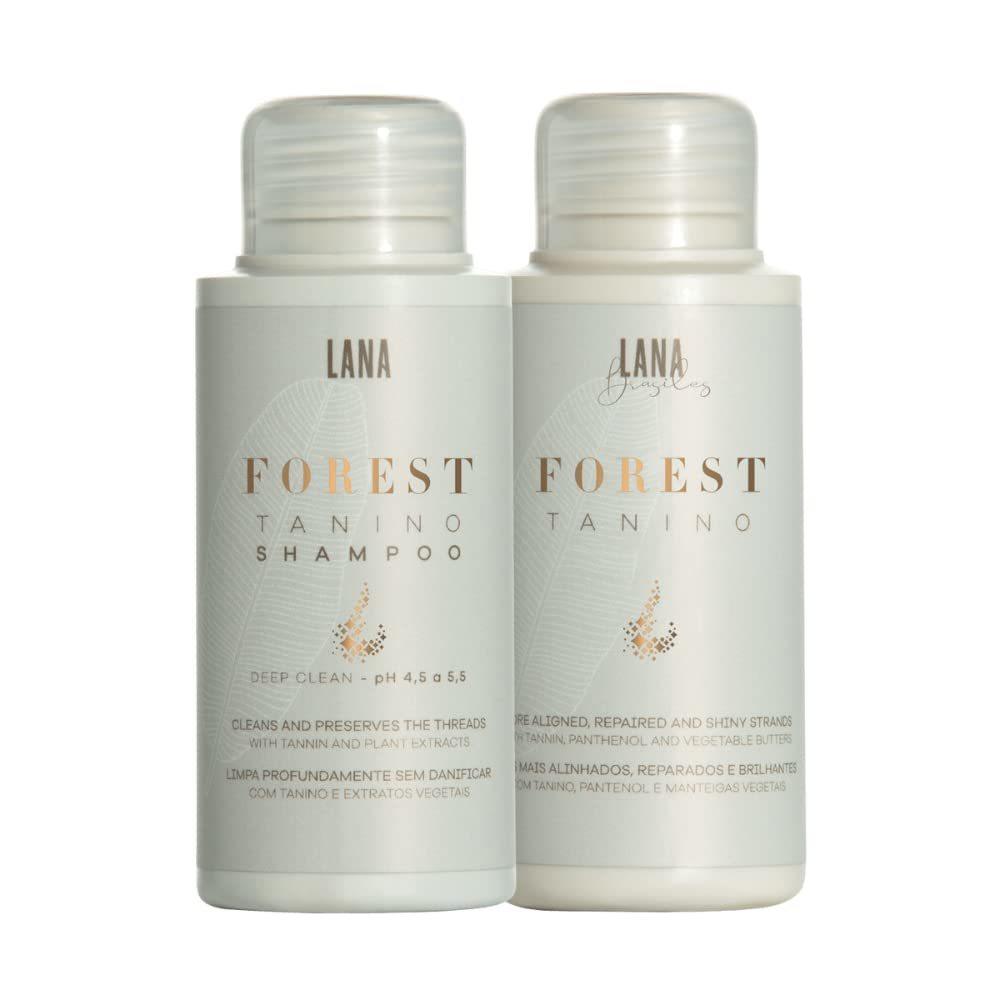 Lana Brasiles | Forest Tanino Duo Deep Clean Shampoo And Smoothing Hair Treatment | All Hair Types | Smooth And Natural | (Set of 2) (100 ml / 3.38 fl.oz) - BUY BRAZIL STORE