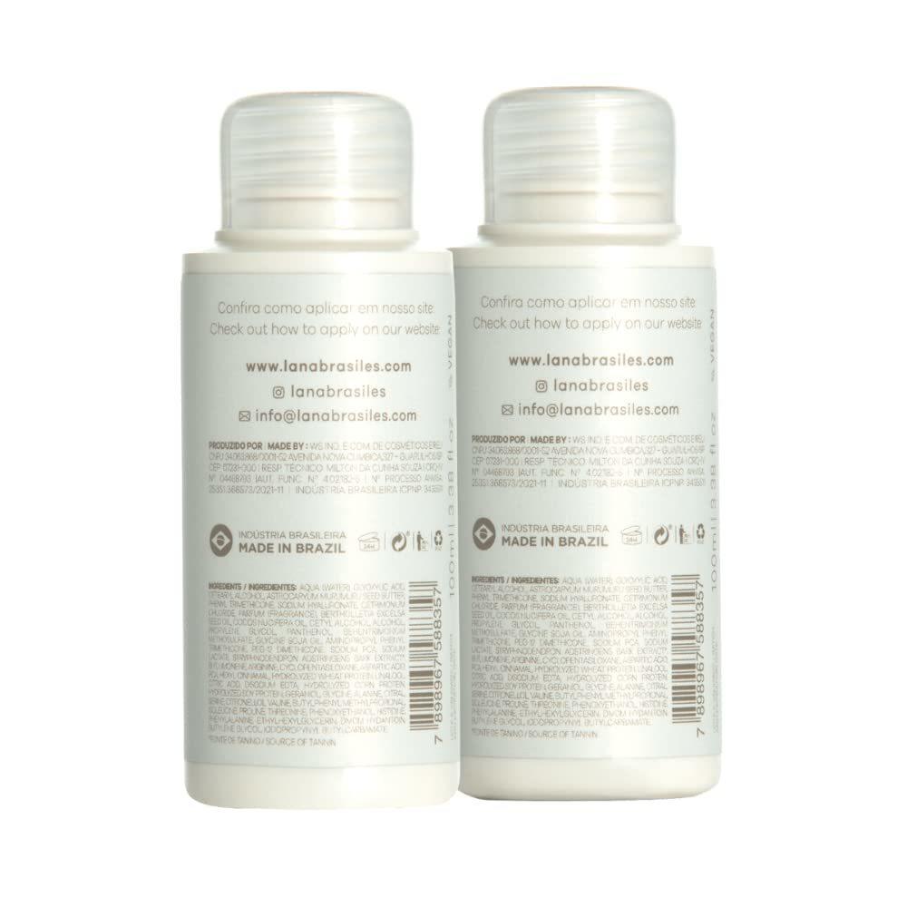 Lana Brasiles | Forest Tanino Duo Deep Clean Shampoo And Smoothing Hair Treatment | All Hair Types | Smooth And Natural | (Set of 2) (100 ml / 3.38 fl.oz) - BUY BRAZIL STORE