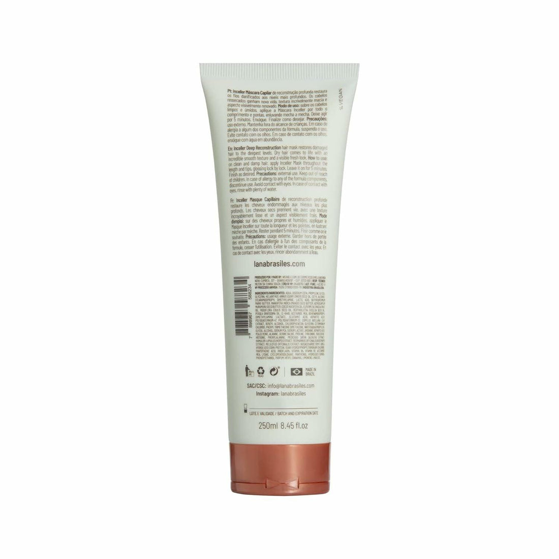 Lana Brasiles | Inceller Conditioner | Treats And Rejuvenates Hair | Shine And Softness | 250 ml / 8.45 fl.oz. - BUY BRAZIL STORE