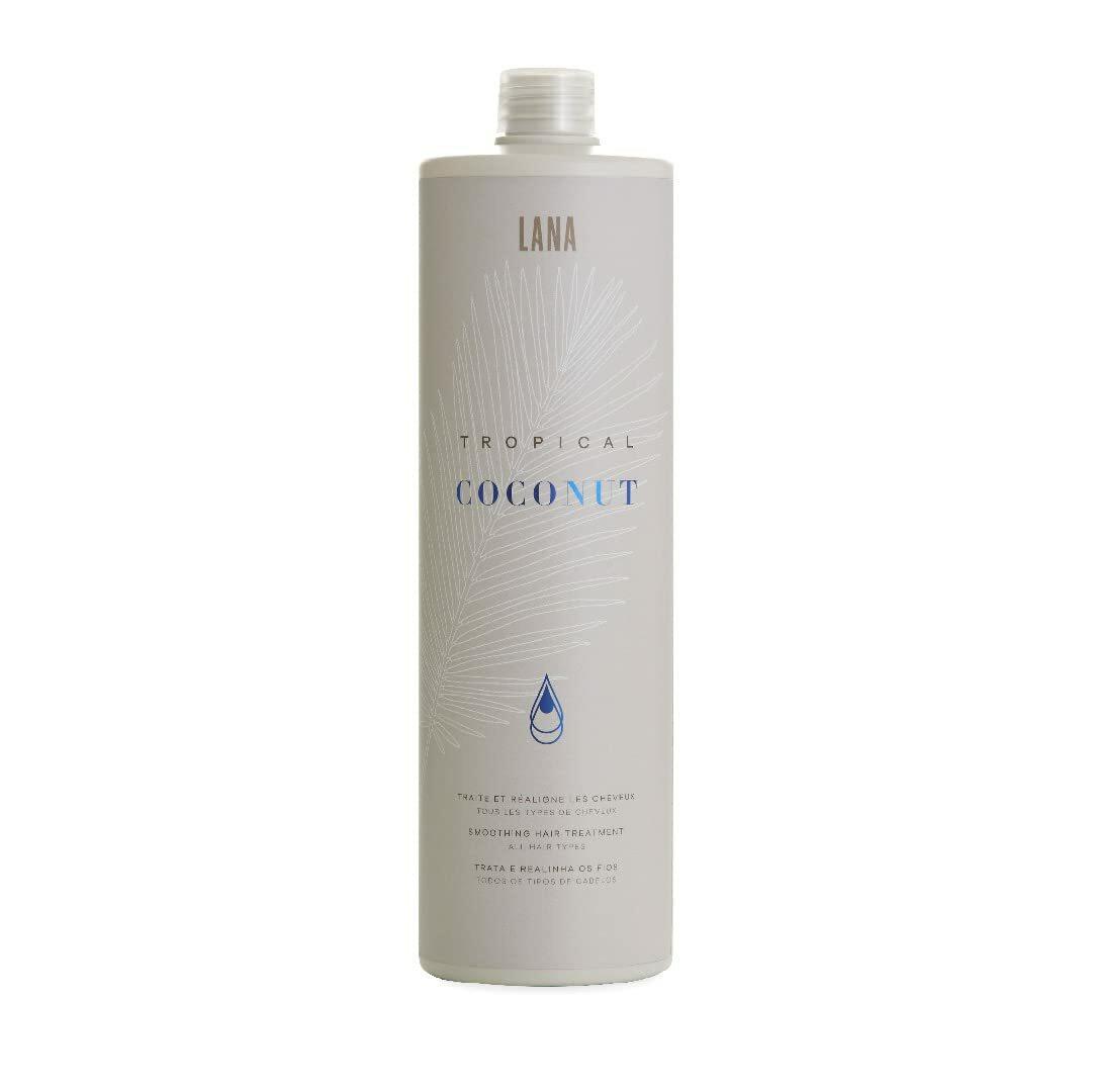 Lana Brasiles | Tropical Coconut Smoothing Hair Treatment | All Hair Types | Smooth And Natural | (1000 ml / 33.8 fl.oz.) - BUY BRAZIL STORE