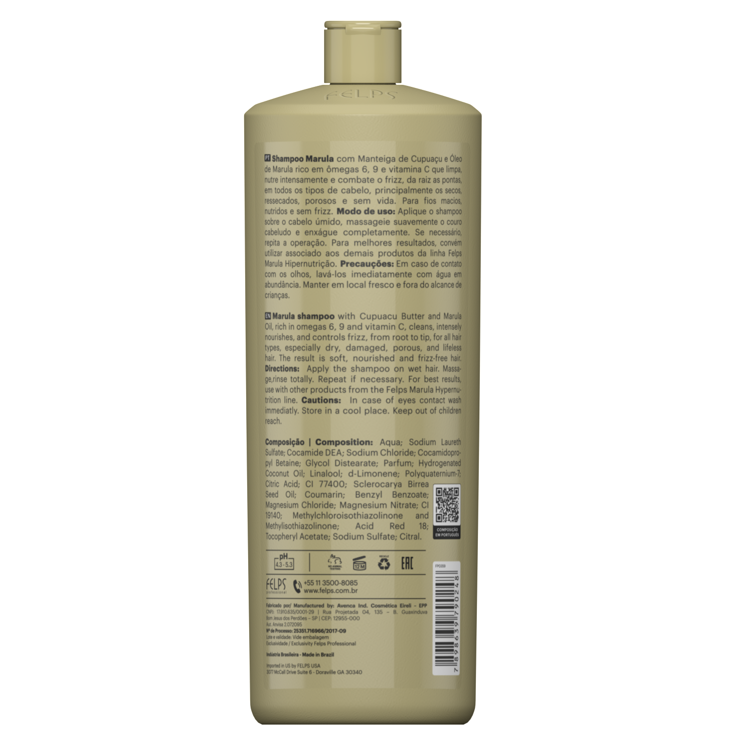 Felps, Marula Hipernutricao, Restoring Conditioner For Hair, 250ml