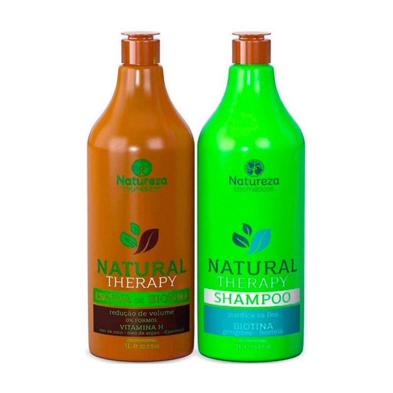 Natureza Cosmeticos, Kit Escova de Biotina, Smoothing Protein, 2x 1L - BUY BRAZIL STORE
