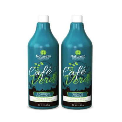 Natureza Cosmeticos Kit Escova de Cafe Verde Smoothing Protein 2x 1L | 33.8 oz - BUY BRAZIL STORE