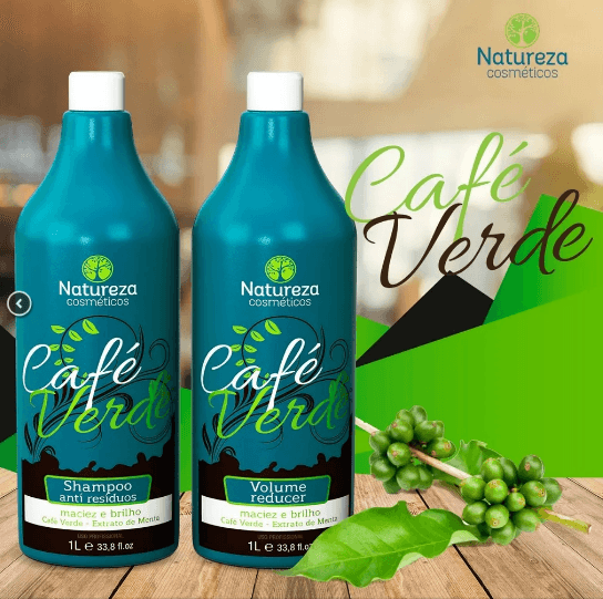 Natureza Cosmeticos Kit Escova de Cafe Verde Smoothing Protein 2x 1L | 33.8 oz - BUY BRAZIL STORE