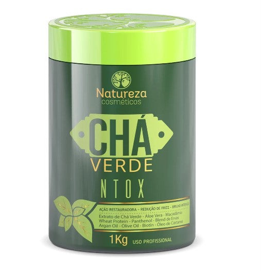Natureza Cosméticos NTOX Green Tea Hair Mask 1kg for frizz control, softness and shine