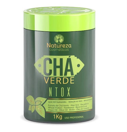 Natureza Cosméticos NTOX Green Tea Hair Mask 1kg for frizz control, softness and shine