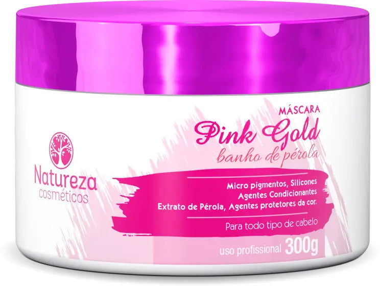 Natureza Cosmeticos, Pink Gold, Hair Mask For Hair, 300g