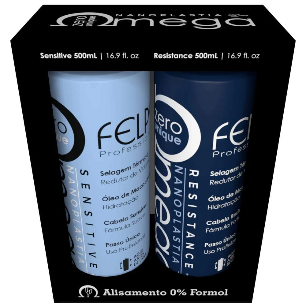 Felps Omega Zero Duo Kit: Strength and Sensitivity in 2x500ml | Hair Strengthened and Protected with Advanced 16.9 oz Formula
