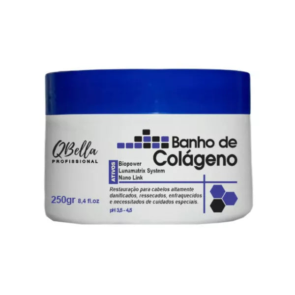 QBella, Banho de Colageno, masque capillaire pour cheveux, 250gr