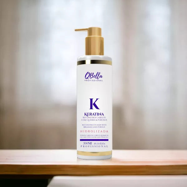 QBella, Keratina Hidrolizada, Après-shampooing réparateur pour cheveux, 300 ml