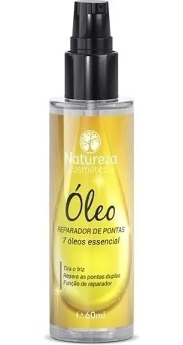 Natureza Cosmeticos, Reparador de pontas 7 Oleos Essencial, Finishing Oil For Hair, 60ml