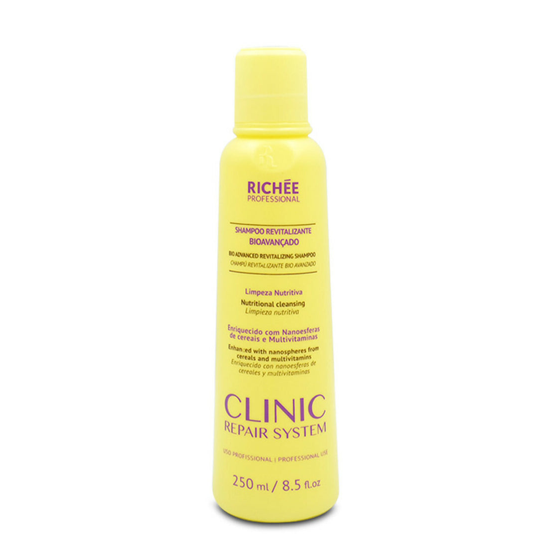 Richee, Clinic Repair System Revitalizante Bioavançado, Shampoing nettoyant en profondeur pour cheveux 250 ml